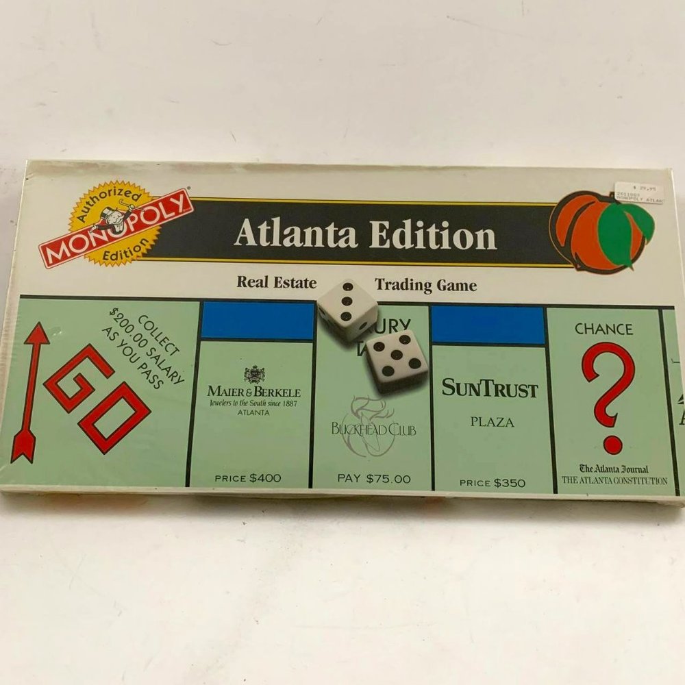 Vintage Monopoly Atlanta Edition 1995 Real Estate Trading Game‎ Hasbro New